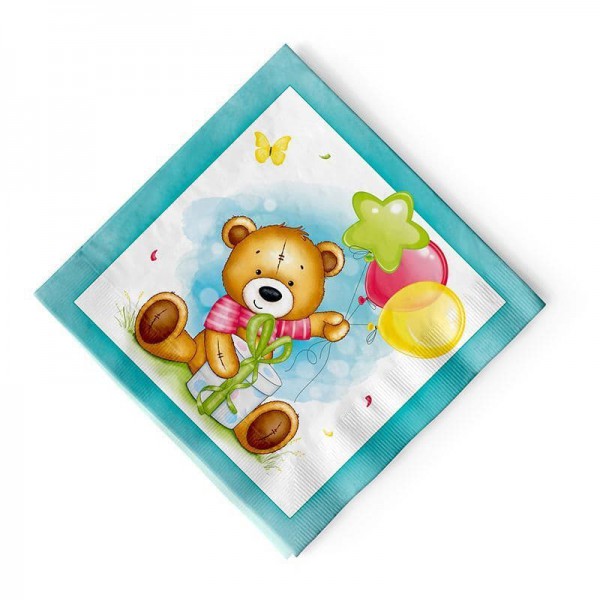 Салфетки "С Днем рождения" Милый Мишка фото