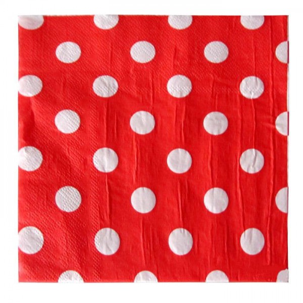 Салфетки "Горох. Белый на красном" фото