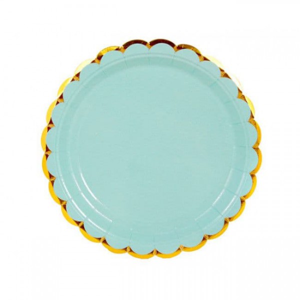 Тарелки Мятные с золотом фото