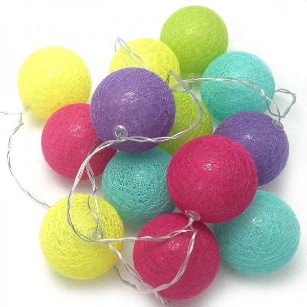 Гирлянда "Хлопковый шар" 20 led разноцветные фото 1