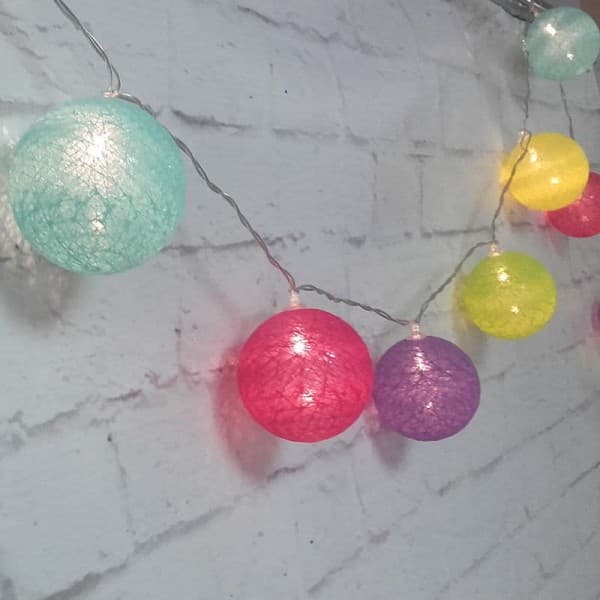 Гирлянда "Хлопковый шар" 20 led разноцветные фото 2