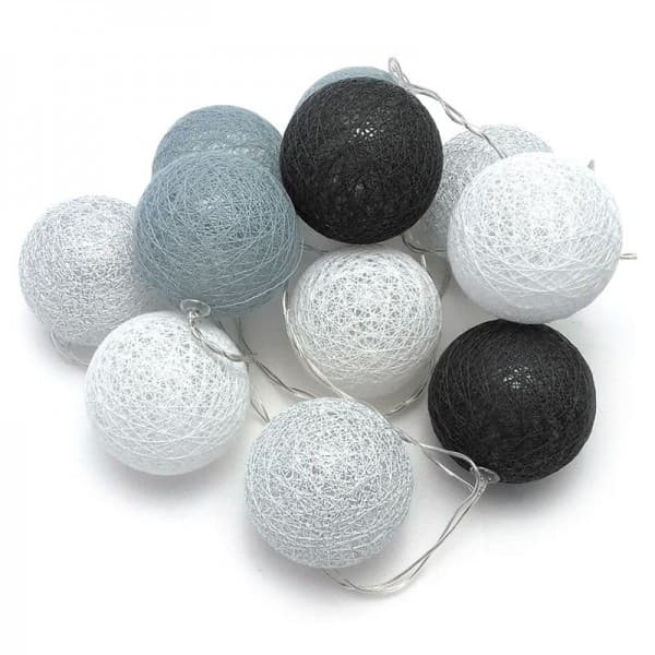 Гирлянда "Хлопковый шар" / 20 led серые фото 1