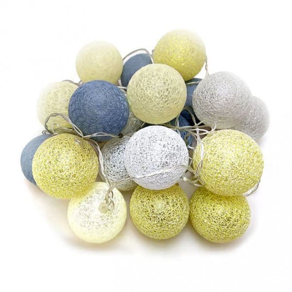 Гирлянда "Хлопковый шар" / 20 led золотой и серебро фото 1