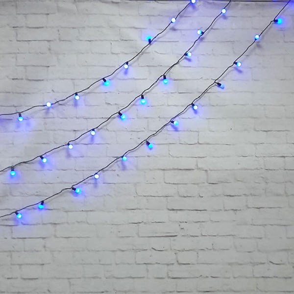 Гирлянда с насадкой "Шарики 2,5 см" Сине-белая / 64 led фото 2