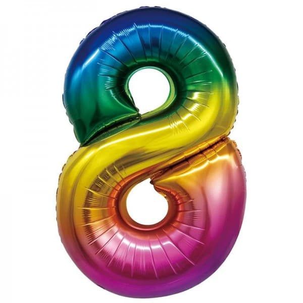 Цифра "8" радуга 34" / 88 см фото