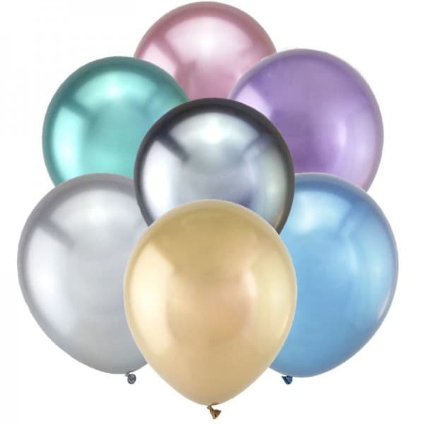 Латексный шар без рисунка "Хром" АССОРТИ 12"/30 см + гелий* фото