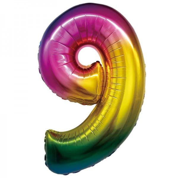 Цифра "9" радуга 34" / 88 см фото