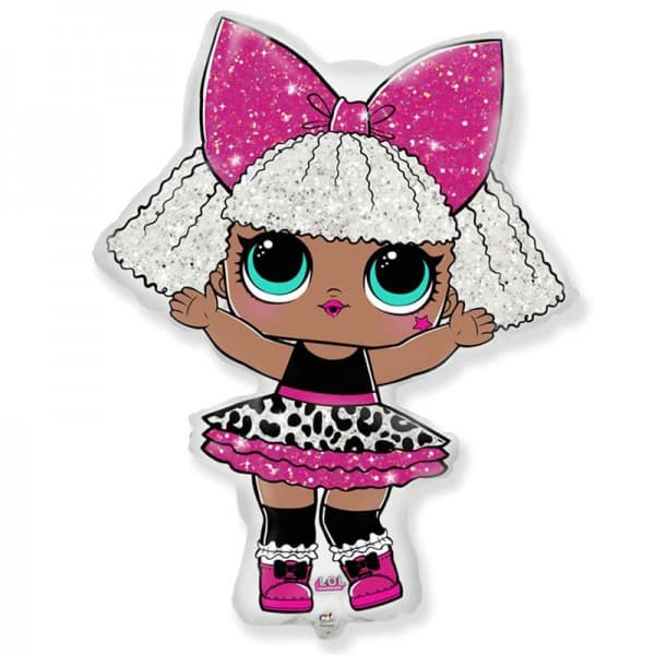 Кукла ЛОЛ Дива, фольгированный шар 34"/86 см фото