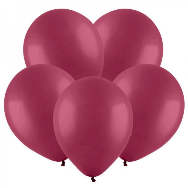 Латексный шар без рисунка "Бордовый" 12"/30 см + гелий + Hi-Float* фото