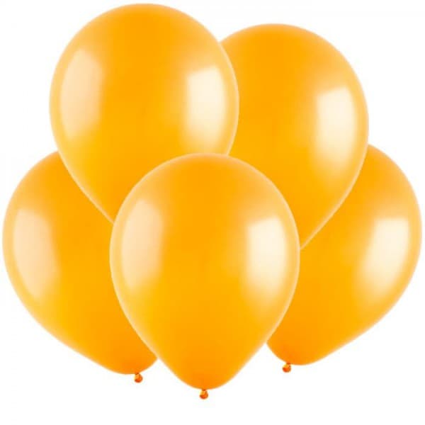 Латексный шар без рисунка "Оранжевый" 12"/30 см + гелий + Hi-Float* фото