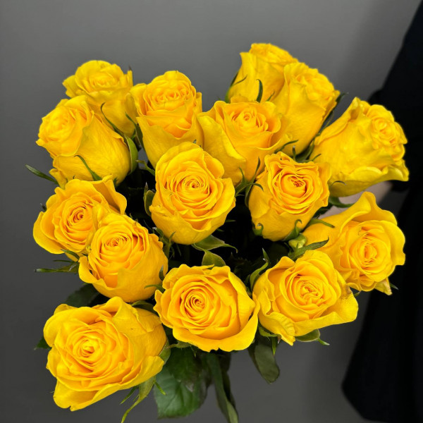 Букет из 15 желтых роз фото 3