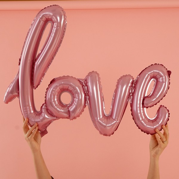 Шар надпись "LOVE" Розовая 39"/100*68 см фото 2