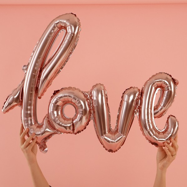 Шар надпись "LOVE" Розовое золото 39"/100*68 см фото 2