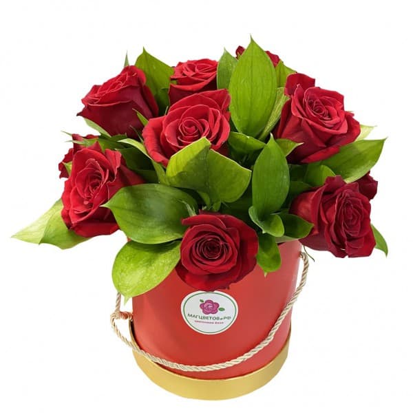 Шляпная коробочка с красной розой фото