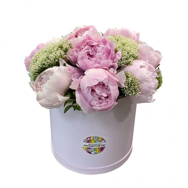 Шляпная коробочка с пионами фото 1