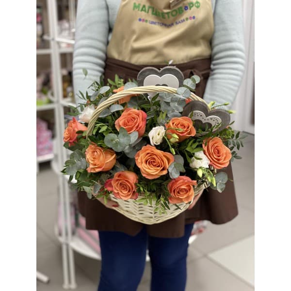 Композиция из оранжевых роз фото 2