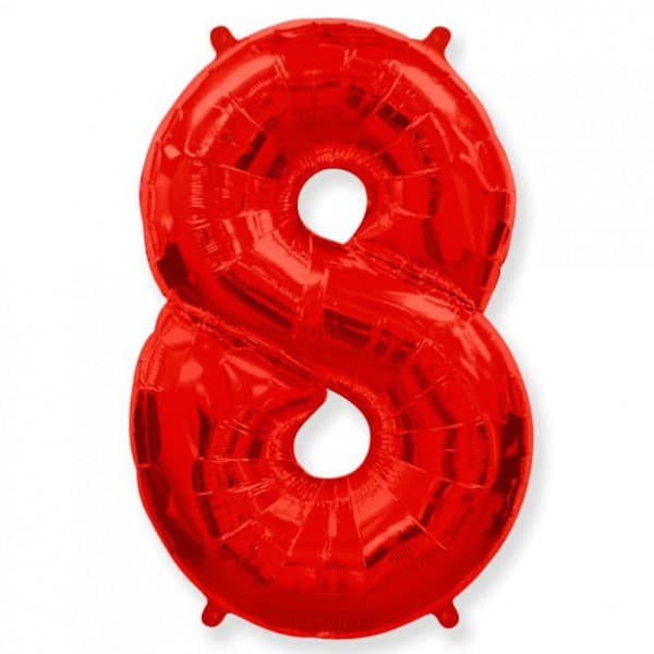 Цифра "8" красный 40" / 102 см фото