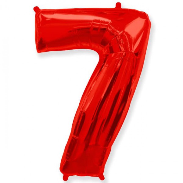 Цифра "7" красный 40" / 102 см фото