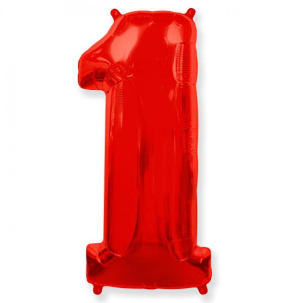 Цифра "1" красный 40" / 102 см фото
