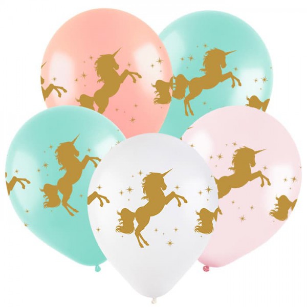 Латексный шар с рисунком "Единорог" 12"/30 см + гелий* фото