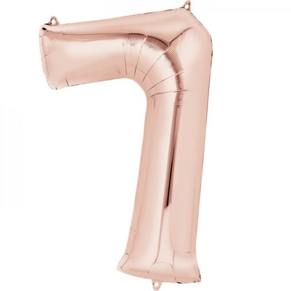 Цифра "7" розовое золото 40" / 102 см фото