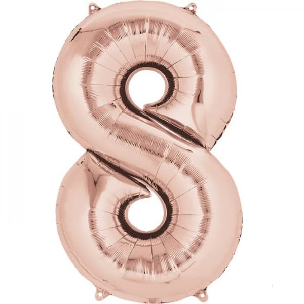 Цифра "8" розовое золото 40" / 102 см фото