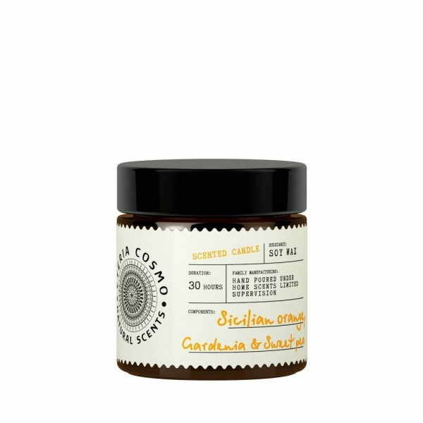 Ароматическая свеча в банке Апельсин гардения и душистый горошек ETERIA COSMO 88 г фото