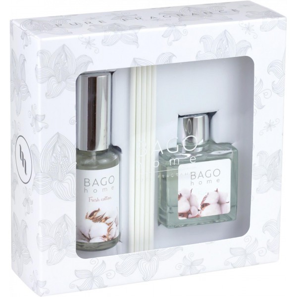 Набор BAGO home Свежий хлопок диффузор 50мл Мята и базилик спрей 30мл фото