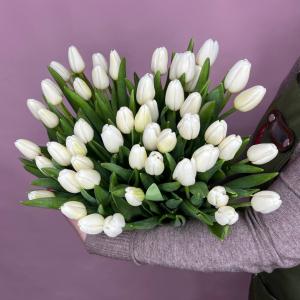 Букет из 51 белого тюльпана фото 3