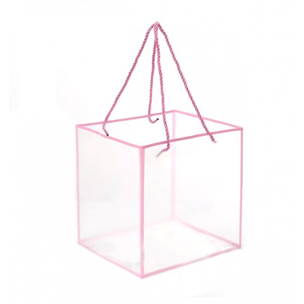 Пакет подарочный прозрачный квадратный в ассортименте фото